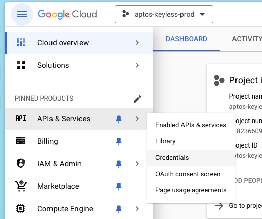 Google 凭据导航截图 Google 凭据导航截图