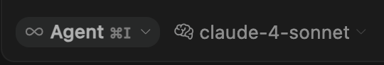 Make sure the Cursor AI window dropdown is set to Agent